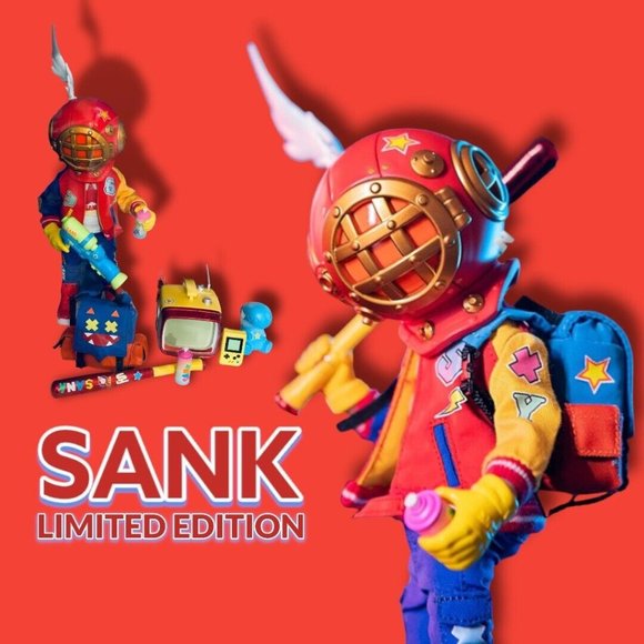 Limited Edition Sank Action Figures Future Boy & Retro Boy Bundle! Designer Toys - Picture 8 of 12
